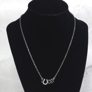 Lia Sophia Silver Lucky Rhinestone Horseshoe Necklace